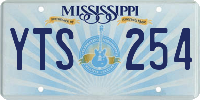 MS license plate YTS254