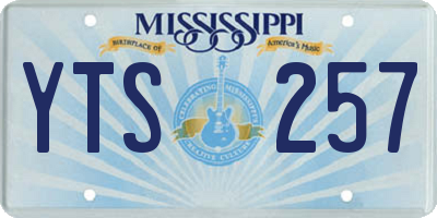 MS license plate YTS257