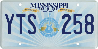 MS license plate YTS258