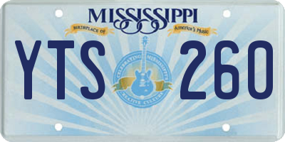 MS license plate YTS260