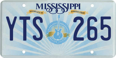 MS license plate YTS265