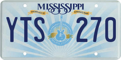 MS license plate YTS270