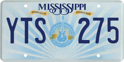 MS license plate YTS275