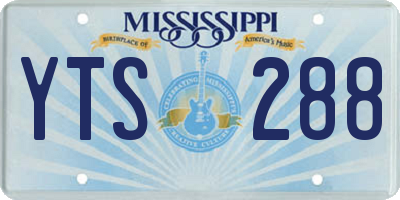 MS license plate YTS288