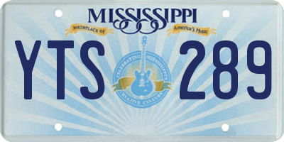 MS license plate YTS289