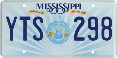 MS license plate YTS298