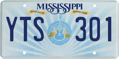 MS license plate YTS301