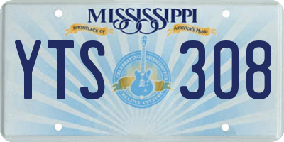 MS license plate YTS308