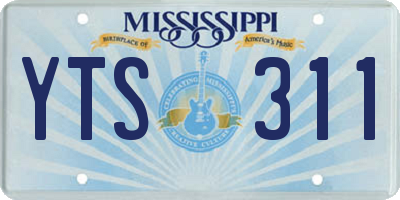 MS license plate YTS311