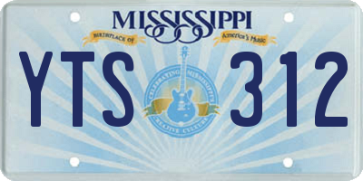 MS license plate YTS312