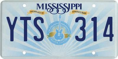 MS license plate YTS314
