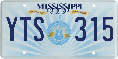 MS license plate YTS315