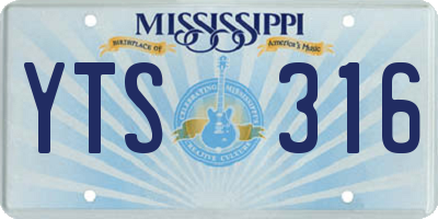 MS license plate YTS316