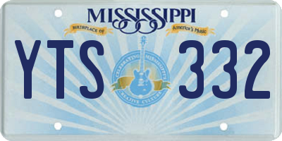 MS license plate YTS332