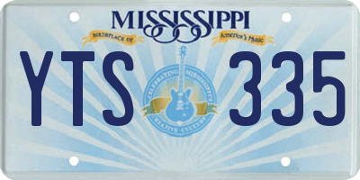 MS license plate YTS335