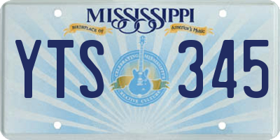 MS license plate YTS345