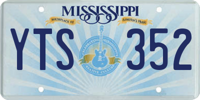 MS license plate YTS352