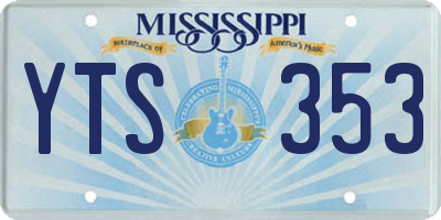 MS license plate YTS353