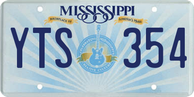 MS license plate YTS354