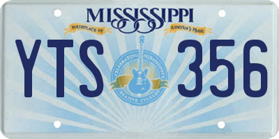 MS license plate YTS356