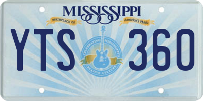 MS license plate YTS360