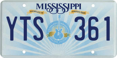 MS license plate YTS361
