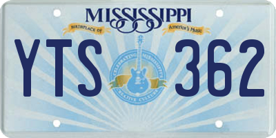 MS license plate YTS362