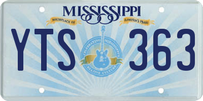 MS license plate YTS363