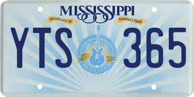 MS license plate YTS365