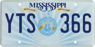 MS license plate YTS366