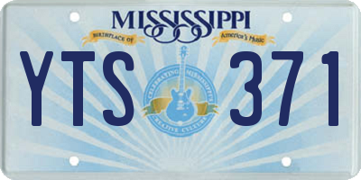 MS license plate YTS371