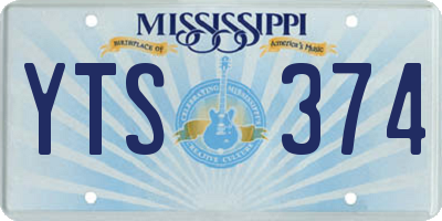 MS license plate YTS374