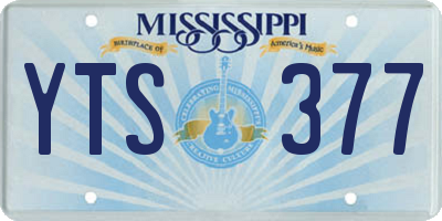 MS license plate YTS377