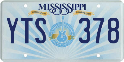 MS license plate YTS378