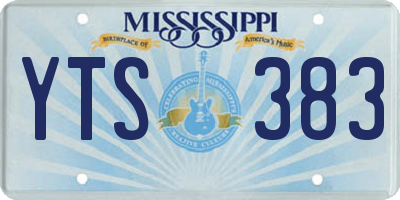 MS license plate YTS383