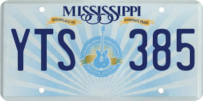 MS license plate YTS385