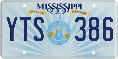 MS license plate YTS386