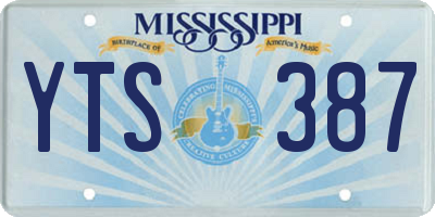 MS license plate YTS387