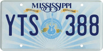 MS license plate YTS388