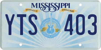 MS license plate YTS403