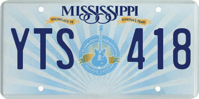 MS license plate YTS418