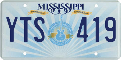 MS license plate YTS419