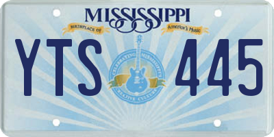MS license plate YTS445