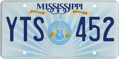MS license plate YTS452