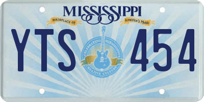 MS license plate YTS454