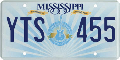 MS license plate YTS455