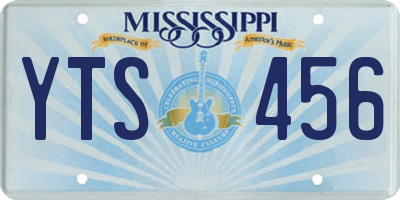 MS license plate YTS456