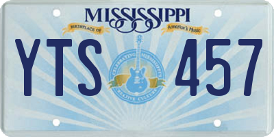 MS license plate YTS457