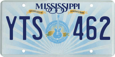 MS license plate YTS462