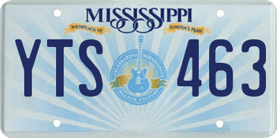 MS license plate YTS463
